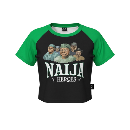 HEROES Black Raglan Crop Top